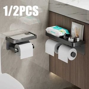 Toiletpapier houders toiletpapier houder badkamer opslag papieren handdoekhouder muur gemonteerde organizer met opbergvak telefoonstand toiletaccessoires 240410