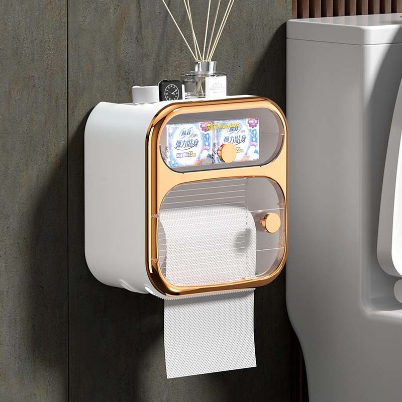 Toiletpapier houders handdoek dispenser houder waterdichte weefsel doos wandmontage opbergplank rek badkamer product dv 221205