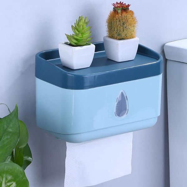 Soportes de papel higiénico, caja de pañuelos para baño montada en la pared, soporte impermeable, estante de almacenamiento para teléfono móvil, rollo para el hogar