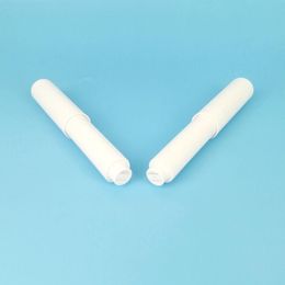 Porte-papier hygiénique Support de remplacement en plastique blanc Bobine de rouleau à ressort enfichable Tige rétractable Fournitures de salle de bain