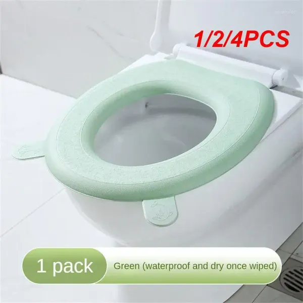 Siège de toilette couvre 1/2/4pcs couverture lavable autocollant imperméable couvercle en mousse portable tasse en silicone salle de bain