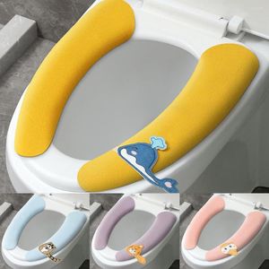 Housses de siège de toilette 1 paire de coussins anti-perte adhésif imperméable avec poignée anti-salissures
