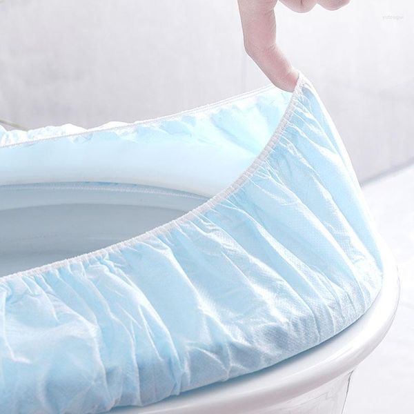 Siège de toilette couvre 10pcs couverture de papier jetable voyages d'affaires camping voyage El salle de bain imperméable coussin non tissé