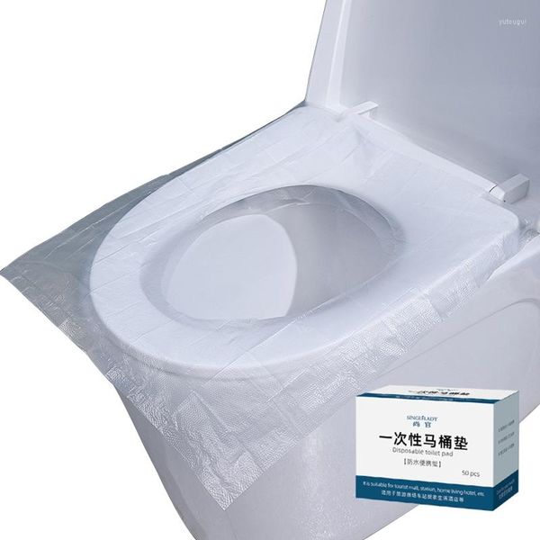 Cubiertas de asiento del inodoro 10 piezas cubiertas de baño impermeables desechables para adultos accesorios de viaje baños públicos