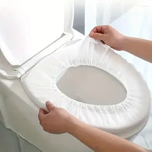 Cubiertas de asiento del inodoro 10 piezas que no se desechen desechables impermeables premium individualmente envuelta la correa elástica portátil limpiadora de baño