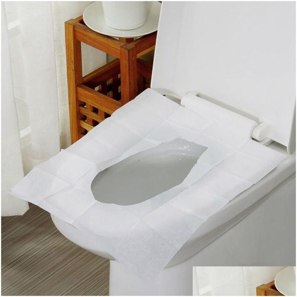 Couvre-siège de toilette 10pcs / pack papier jetable Ers protéger les germes publics anti-bactéries Er pour voyage salle de bain Jk2007Xb Drop Delivery Dhtyo