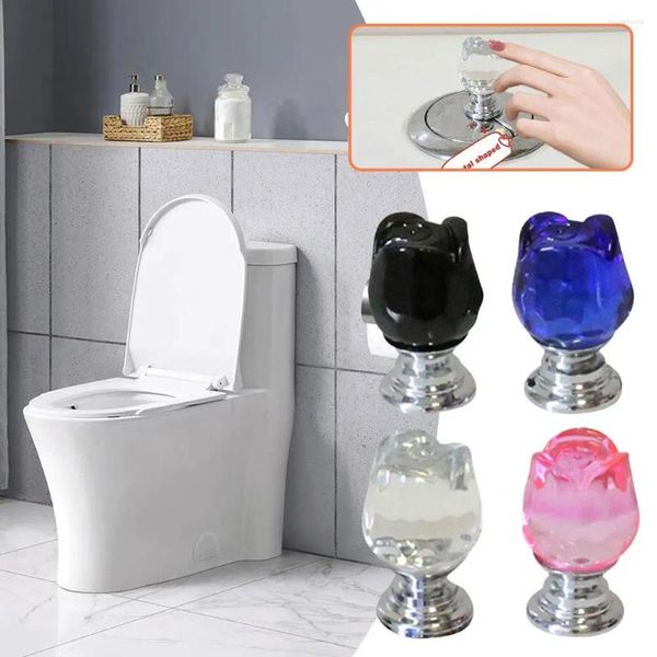 Couvre-siège de toilette Couvre-boutons de presse en forme de rose 1pc Protecteur d'ongle long Bain Flush Room Switch Push O9q6