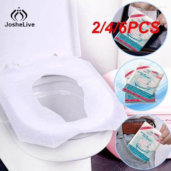 Couvre-sièges de toilettes 2/4/6pcs sac imperméable à l'eau papier voyage camping maison jetable couverture de sécurité hygiénique tapis fournitures de salle de bain