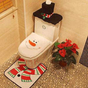 Cubiertas de asiento de inodoro 2024 Navidad Linda cubierta de Papá Noel Alfombra de baño Decoración de Navidad Accesorios para el hogar