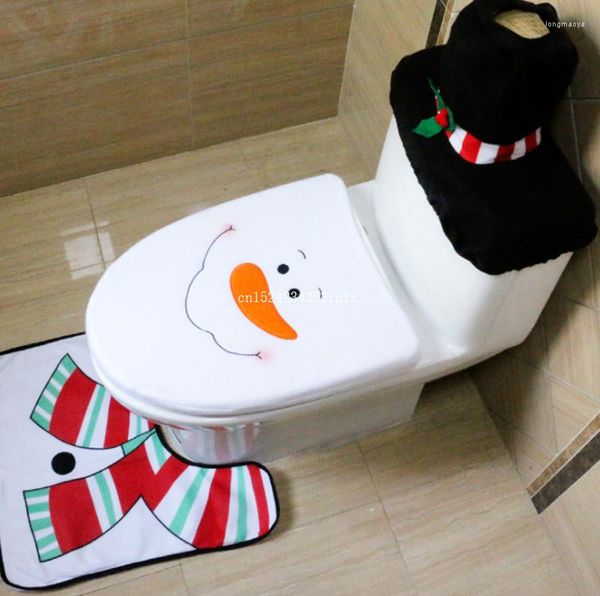 Fundas para asientos de inodoro, 20 unidades, adornos navideños para el hogar, cubierta de baño de muñeco de nieve de Papá Noel