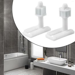 Couvre-siège de toilette 2pcs Charnières blanches en plastique Ensemble complet Boulons Vis Kit de réparation de salle de bain Accessoires