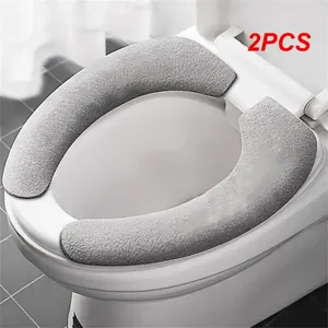 Couvrettes de siège de toilette 2pcs Cover Salle de bain Sticker Sticker Washing Washable Réutilisable Universal Supplies