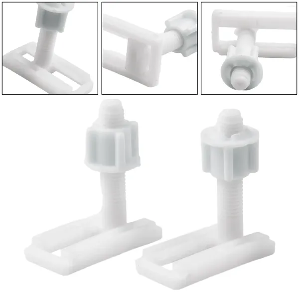 Cubiertas de asiento del inodoro 2 piezas bisagras blancas pernos de juego completo tornillos de reparación de baño