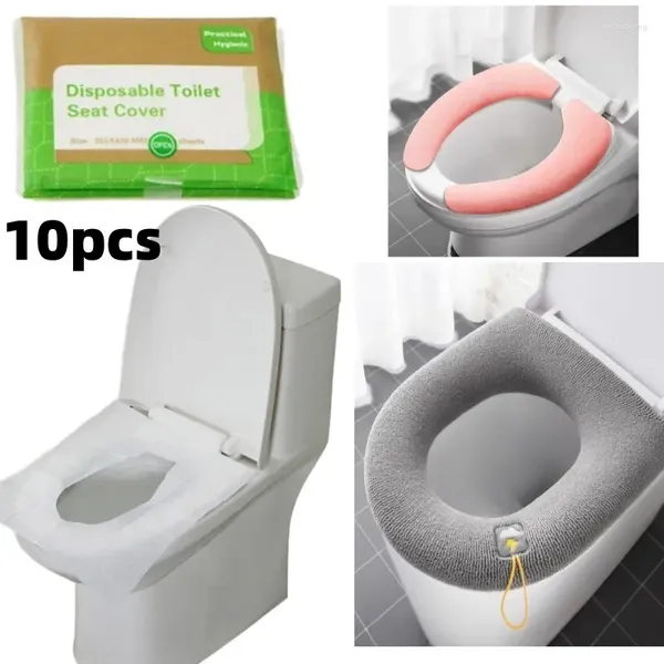 Couvre-sièges de toilette 30 / 50pcs Cover jetable type d'hiver Chauffage chaud camping el salle de bain tapis