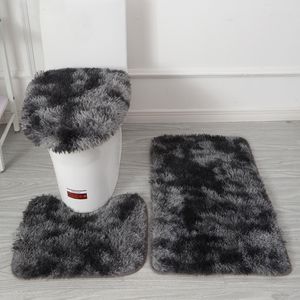 Housses de siège de toilette 30Styles 3 pièces ensemble de tapis de couverture de couvercle de toilette en peluche anti-dérapant antistatique doux salle de bain tapis de douche tapis de sol résistant à l'usure 230203