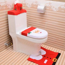 Housses de siège de toilette 3 pièces/ensemble fournitures de noël jeux de bain décoration salle de bain wapiti elfe dessin animé couvercle accessoire