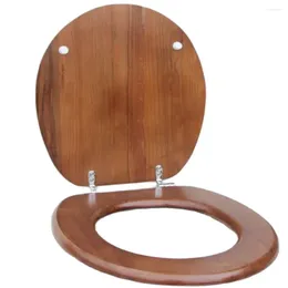 Couvre-siège de toilette Couvre-siège de toilette 40 33cm Couvercle de charnière de ralentissement en acier inoxydable en bois massif de haute qualité adapté à la forme U V