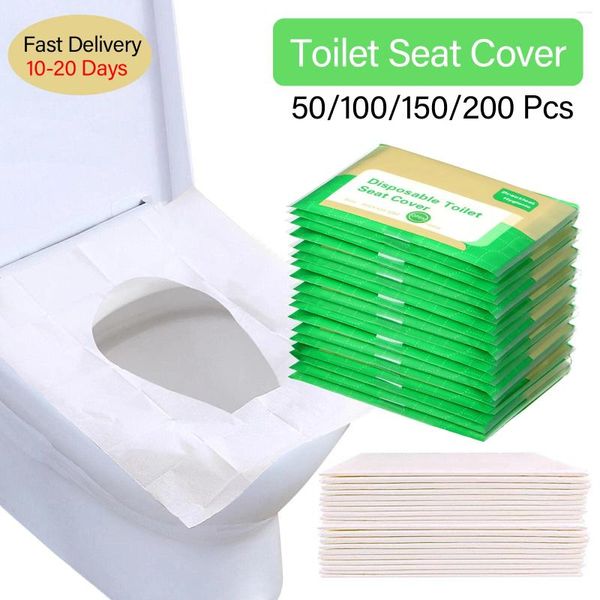 Cubiertas de asiento del inodoro 50-200 Papel de tapa desechable Mujera de agua soluble Adultos para niños Entrenamiento para ir al baño