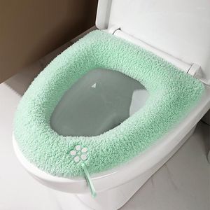 Housses de siège de toilette Salle de bain Closestool Cover Pad Coussin Winter Warm Mat Lavable Soft