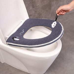 Toiletbrekbedekkingen badkamerbeschermer zachte warmer deksel deksel kussenmatten mat voor winter schone heide toilette kussen accessoires
