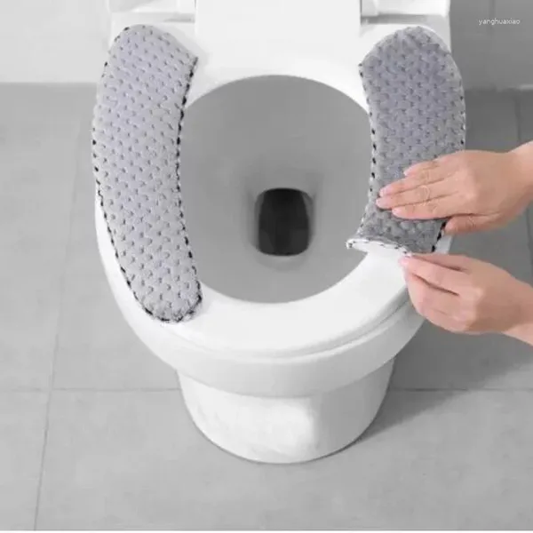 Couvercles de siège de toilette Saut-autocollant coussin de couvercle coussin chaud pour les accessoires