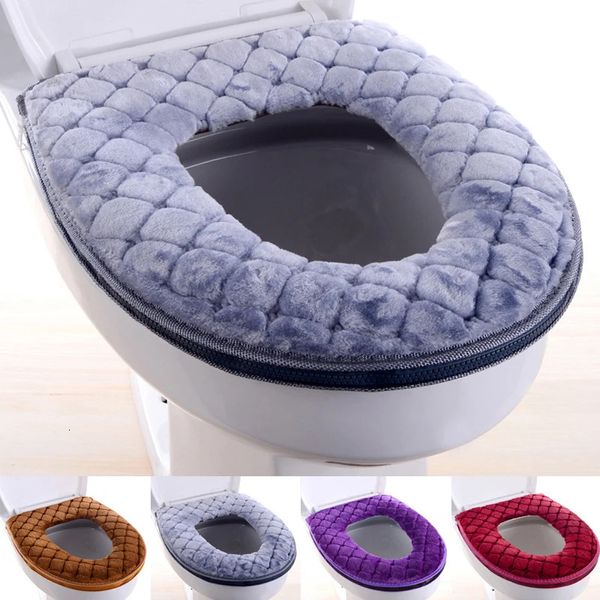 Fundas para asientos de inodoro Funda para asiento de inodoro para baño Funda para asiento de inodoro de felpa suave y cálida Almohadilla para tapa de asiento Decoración del hogar Funda para asiento de inodoro de cuero con cremallera impermeable 231122