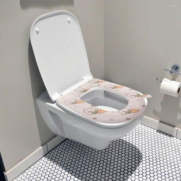 Housses de siège de toilette, couverture mignonne de dessin animé, réutilisable avec poignée, coussin imperméable, coussin adhésif plus épais, lavabo