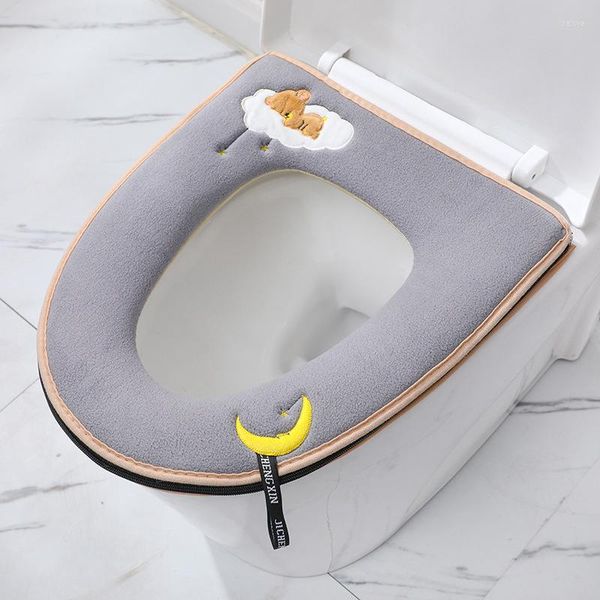 Housses de siège de toilette dessin animé mouton couverture tapis chaud doux lavable Closestool étui couvercle Pad Bidet accessoires de salle de bain