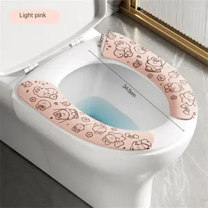 Toiletbrilhoezen Cartoon Sticker Pasta Adsorptie Kan worden gesneden Universeel De badkamerbenodigdheden Waterdichte behuizing Creatief huishouden