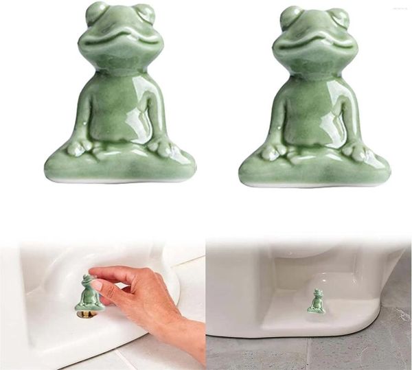 Couvertures de siège de toilette Couverture de grenouille en céramique Les grenouilles décoratives s'adaptent à 0,8 grand ornement de Noël