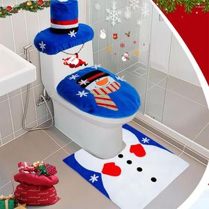 Siège de toilette couvre couverture de Noël et tapis père Noël année ensemble salle de bain maison tissu non tissé décoratif