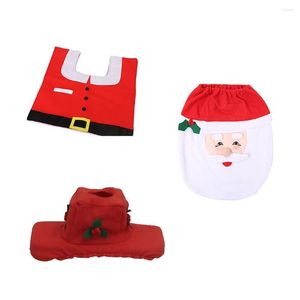 Toiletbrilhoezen Kerst Cover Prop Set Thuisgebruik Scène Layout Tapijt Xmas Toiletten Badkamer Accessoire Props Type 1