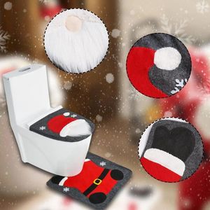 Couvre-toits de toilette Couvercle de Noël tapis de couverture de chariot festif Snowman Old Man Old Man Décoration de tapis sans glissement pour