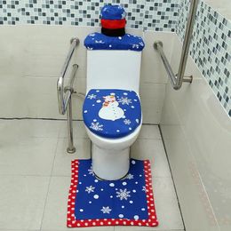 Capas para assento de vaso sanitário Conjuntos de Natal Decoração para casa Três peças de decorações El