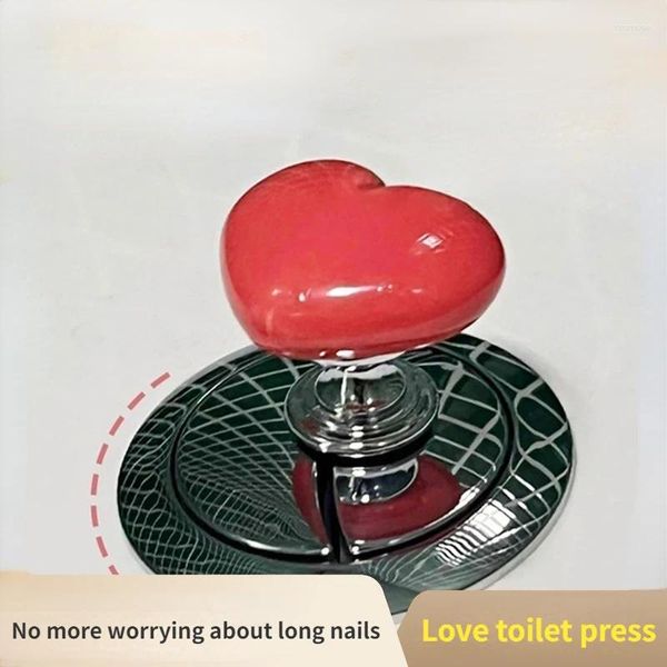 Couvertures de siège de toilette en forme de coeur coloré Appuyez sur le bouton du virage du bouton