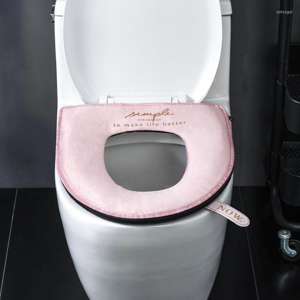 Housses de siège de toilette Housse de salle de bain en velours confortable Hiver Closestool Mat Case Couvercle Vente