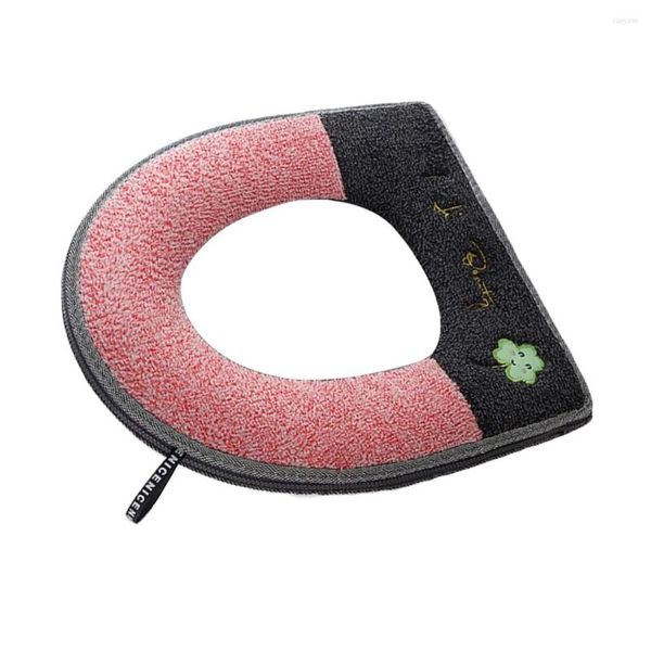 Cubiertas de asiento de inodoro Cubierta de baño Protector de asiento universal Almohadillas de taburete brillante Luminoso Reutilizable Hogar Negro Rosa