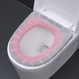 Housses de siège de toilette couverture confortable tricot salle de bain lavable Closestool Standard citrouille motif doux coussin
