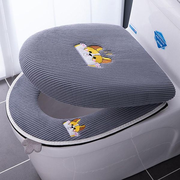 Cubiertas de asiento de inodoro Cubierta suave 2 en 1 Protector de cremallera WC Tapa cálida de invierno con almohadillas de cambio Microlift Estuche para pasaporte