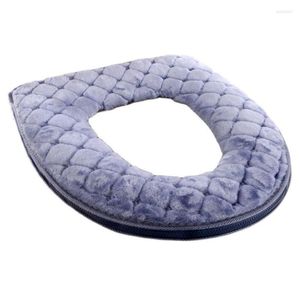 Fundas para asiento de inodoro, suave, Universal, con cremallera, tipo alfombrilla, lavable, cómoda, funda para WC, almohadilla, accesorios de baño para el hogar