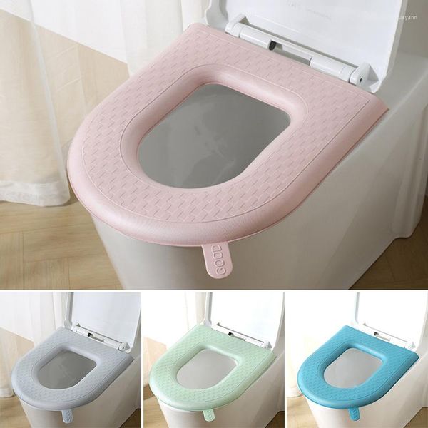 Toilet Seat Covers Cover Waterproof Soft Cushion Sticker Easy Clean Restroom Bathroom Rug All Season Pad Protector