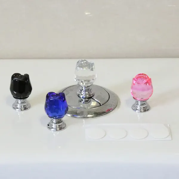 Couvercles de siège de toilette Crystal Salle de bain Rose en forme d'outil de presse Bouton créatif Bouton poussoir Interrupteur de décoration pour les ongles longs