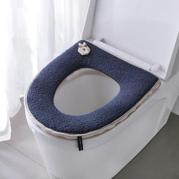 Housses de siège de toilette coussin Teddy velours fermeture éclair toutes saisons laveuse universelle