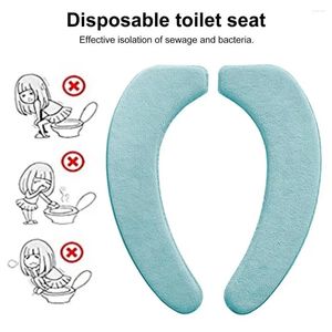 Couvre-siège de toilette Coussin chaud confortable pour hiver épais lavables lavables auto-adhésifs coussins de flanelle