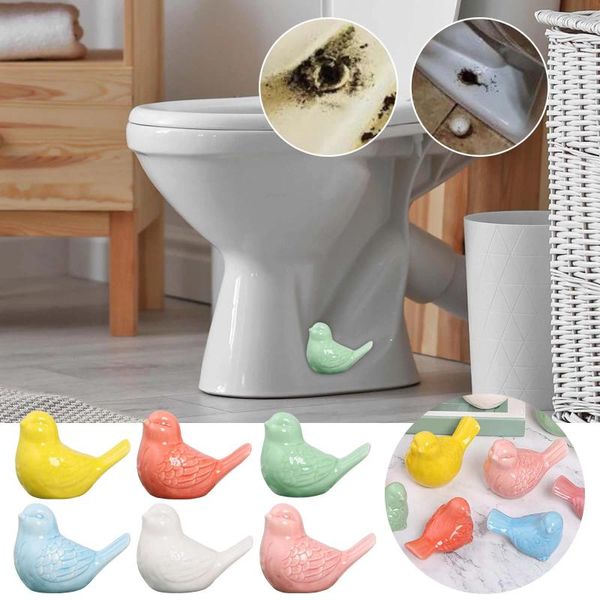 Couvre-siège de toilette Couvrages d'oiseaux en céramique mignons pour le fond de la vis d'animaux décorative Déshroom Decor