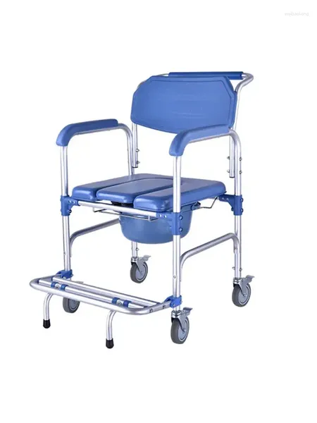 Cubiertas de asiento de inodoro Silla para orinal para ancianos con cuatro ruedas Sillas de ruedas de aleación de aluminio móviles para ancianos Pacientes plegables