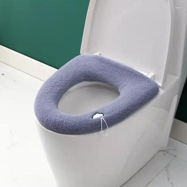 Housses de siège de toilette tapis de poignée brodé anneau lavable universel couverture de ménage coussin chaud épaissi