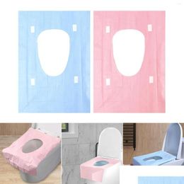 Cubiertas de asiento de inodoro Ers 20X Revestimientos desechables firmemente fijos Impermeables 40 cm x 60 cm para orinal Avión Adts Niños Niños pequeños Drop Entrega H DHPHC