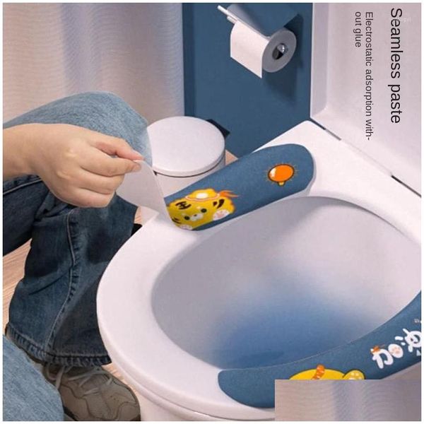 Couvre-sièges de toilettes Ers Le film de viscose de flanelle imperméable à l'eau peut être lavé à plusieurs reprises Isoler l'adsorption sans trace 25G Drop Deliver Dhqya