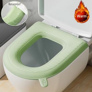 Cubiertas de asiento de inodoro, cubierta de EVA impermeable, estera de WC cálida, accesorios de baño, organización, tapa Universal, caja portátil para el hogar, invierno